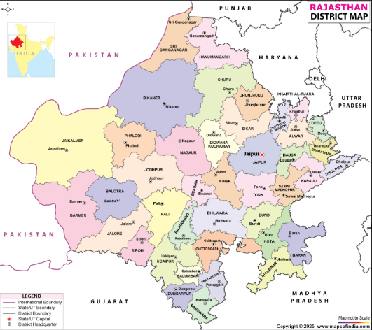 Rajasthan map